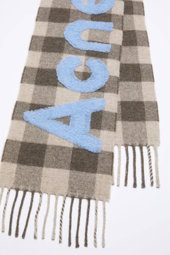 Acne Studios Karo-Schal mit Logo - Schmal Fabrikladen