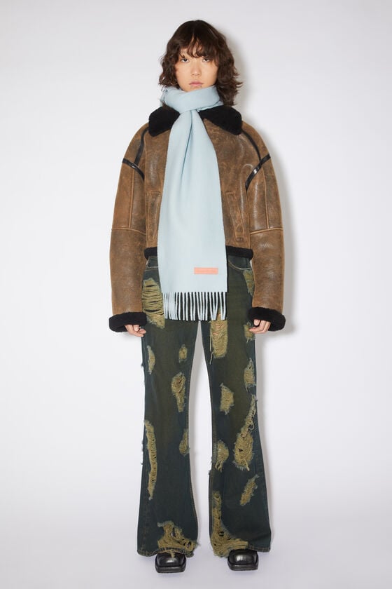 Acne Studios Wollschal mit Label in Rosa – Schmal Valentinstagsangebot