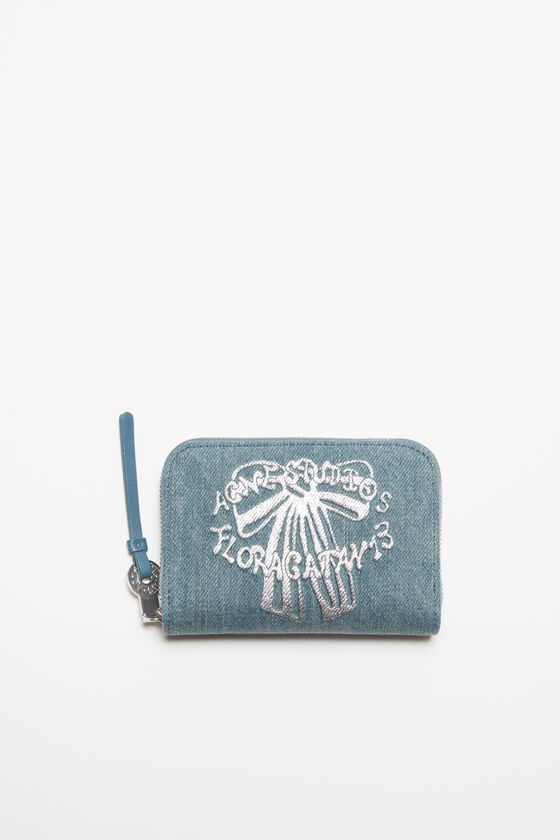 Acne Studios Portemonnaie aus Denim mit Reißverschluss Online Outlet