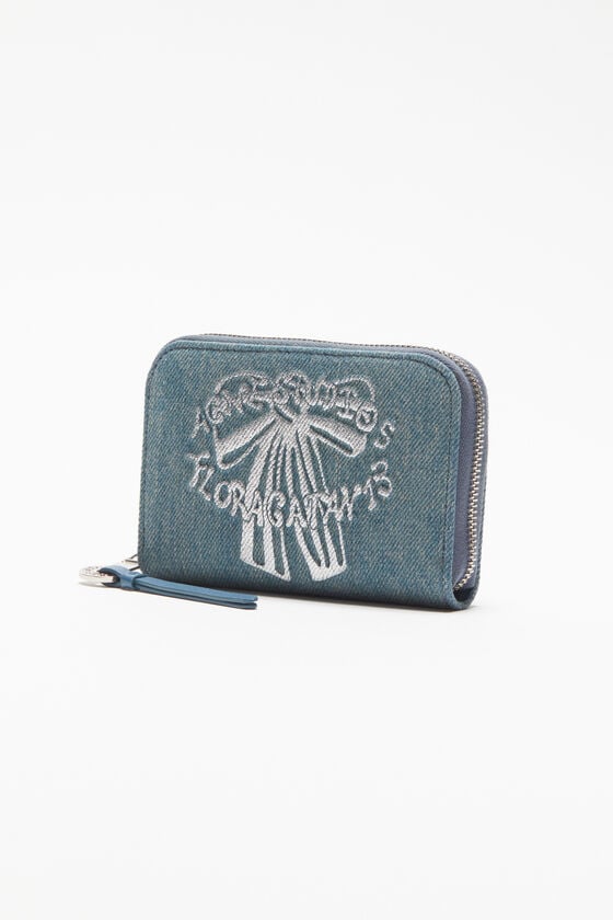 Acne Studios Portemonnaie aus Denim mit Reißverschluss Online Outlet