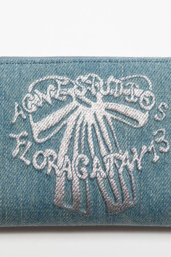 Acne Studios Portemonnaie aus Denim mit Reißverschluss Online Outlet