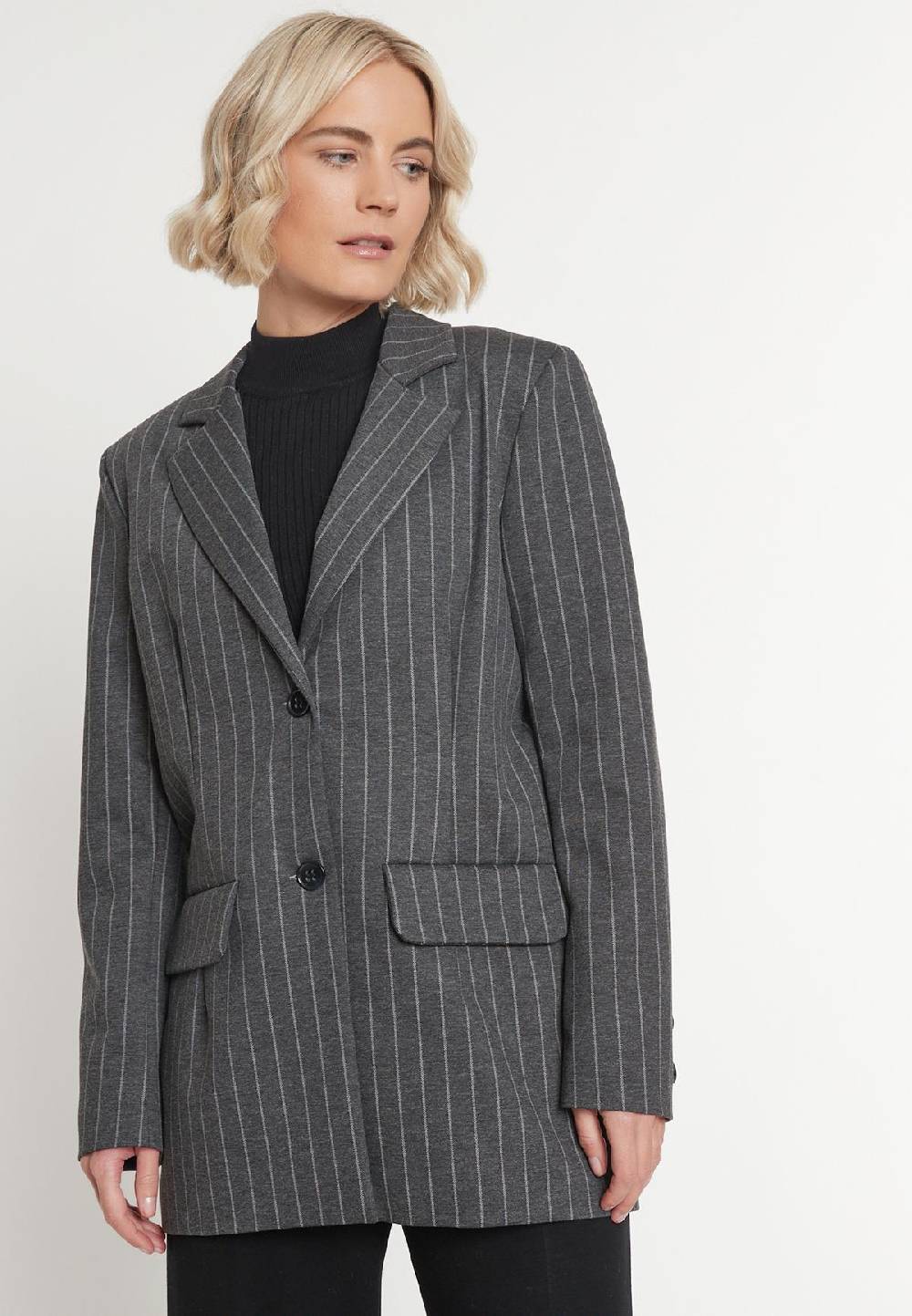 Ana Alcazar Nadelstreifen Blazer Mesea Letzter Tag
