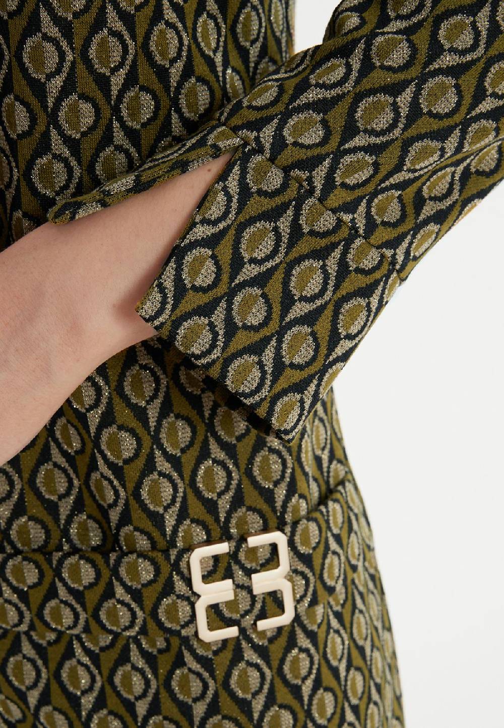 Ana Alcazar Grün-Goldenes Tunikakleid Penalisa Neueste Stile