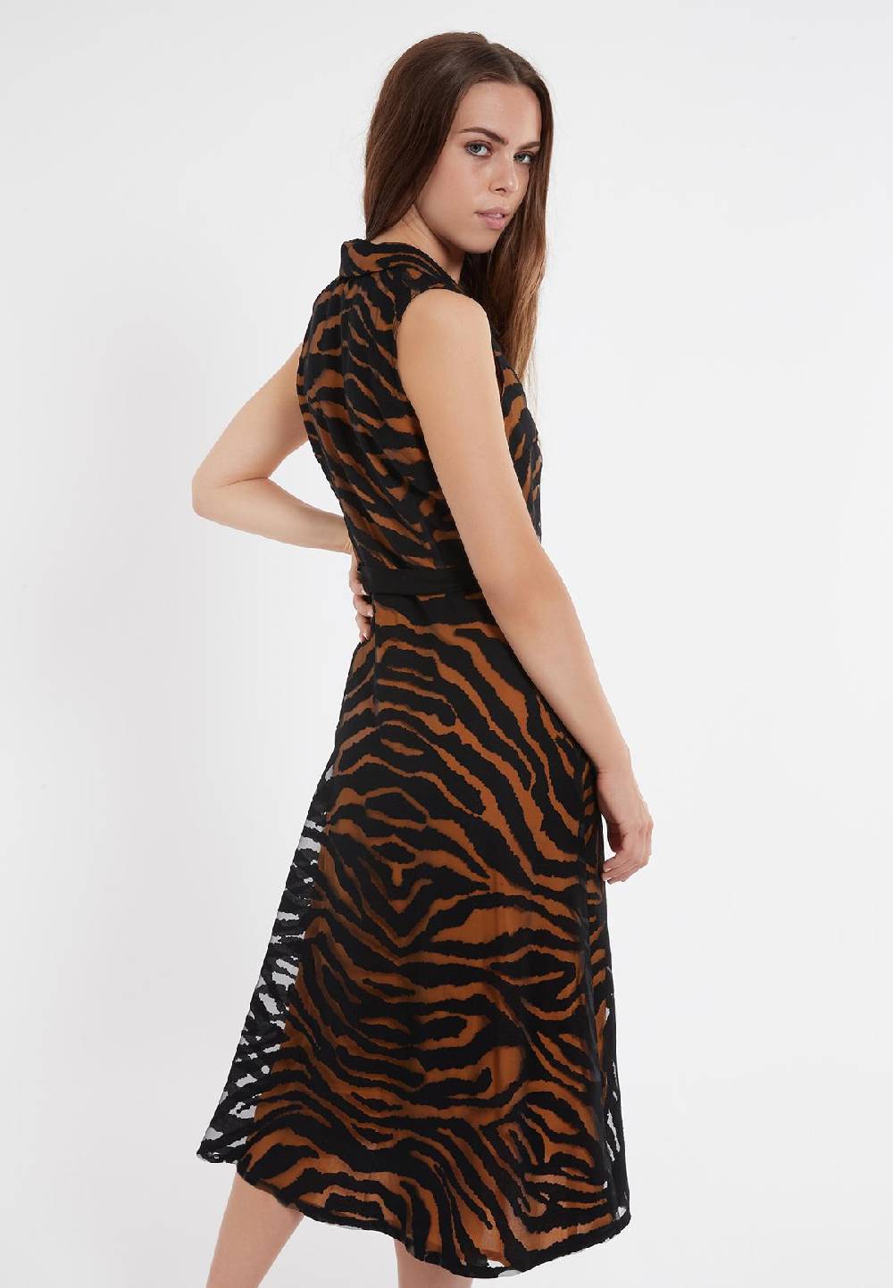 Ana Alcazar Blusenkleid Zapa Schwarz-Braun Angebote
