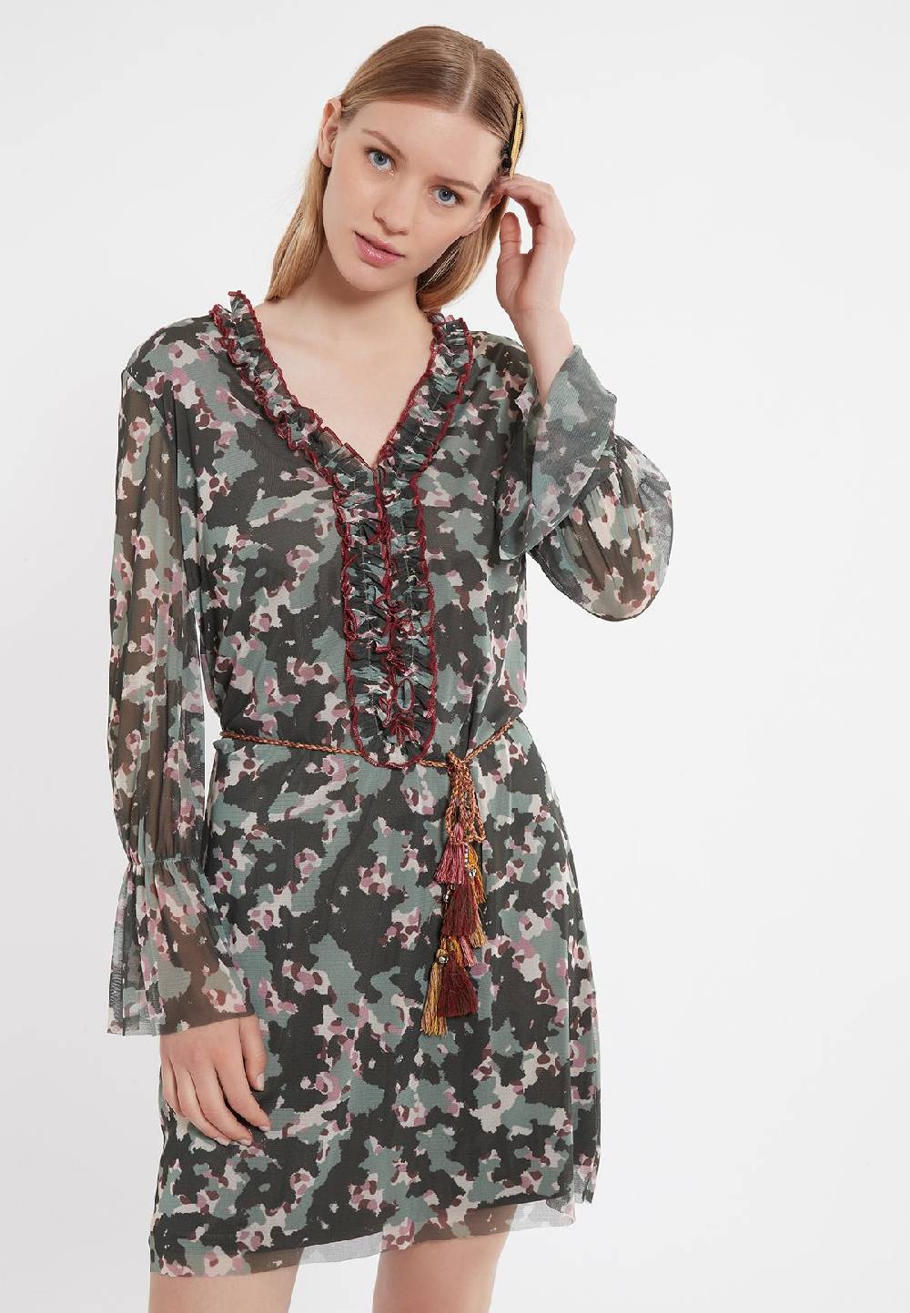 Ana Alcazar Langarm Kleid Zigea Sonderangebot der Fabrik