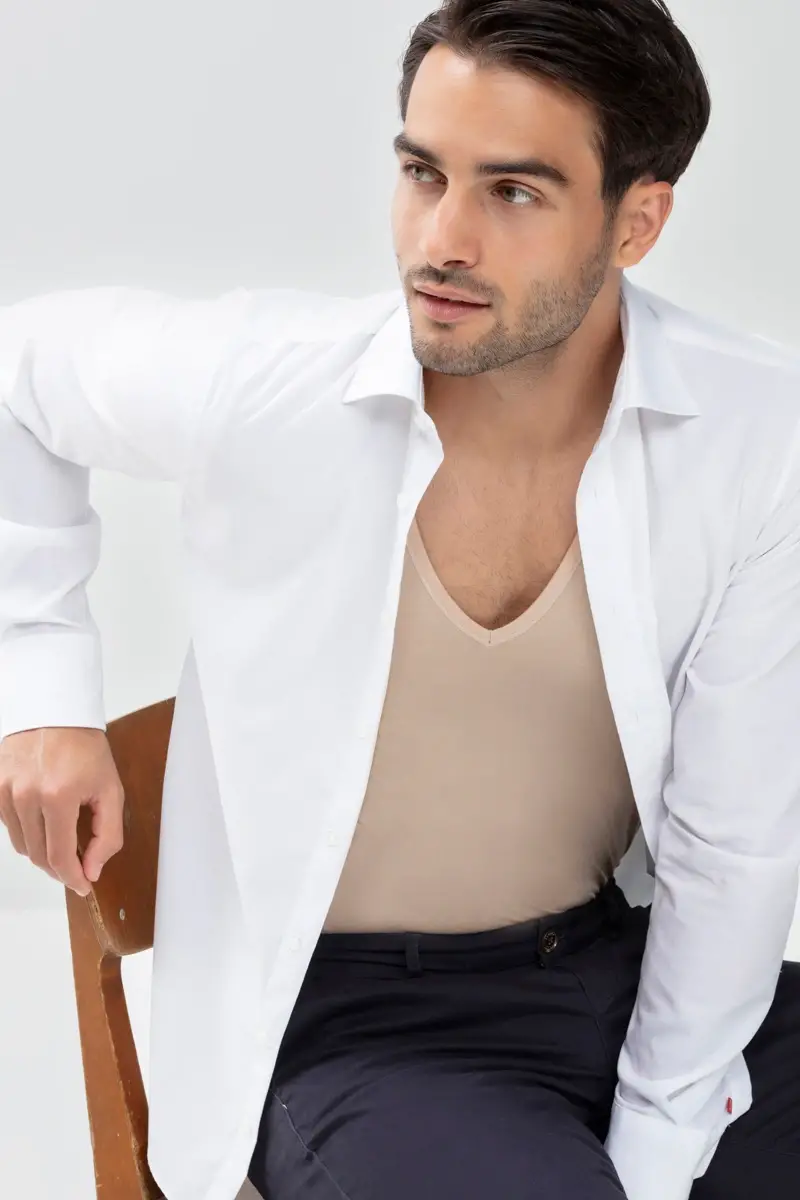 Merxx Das Drunterhemd - V-Neck | Slim fit Serie Dry Cotton Functional Tägliche Deals