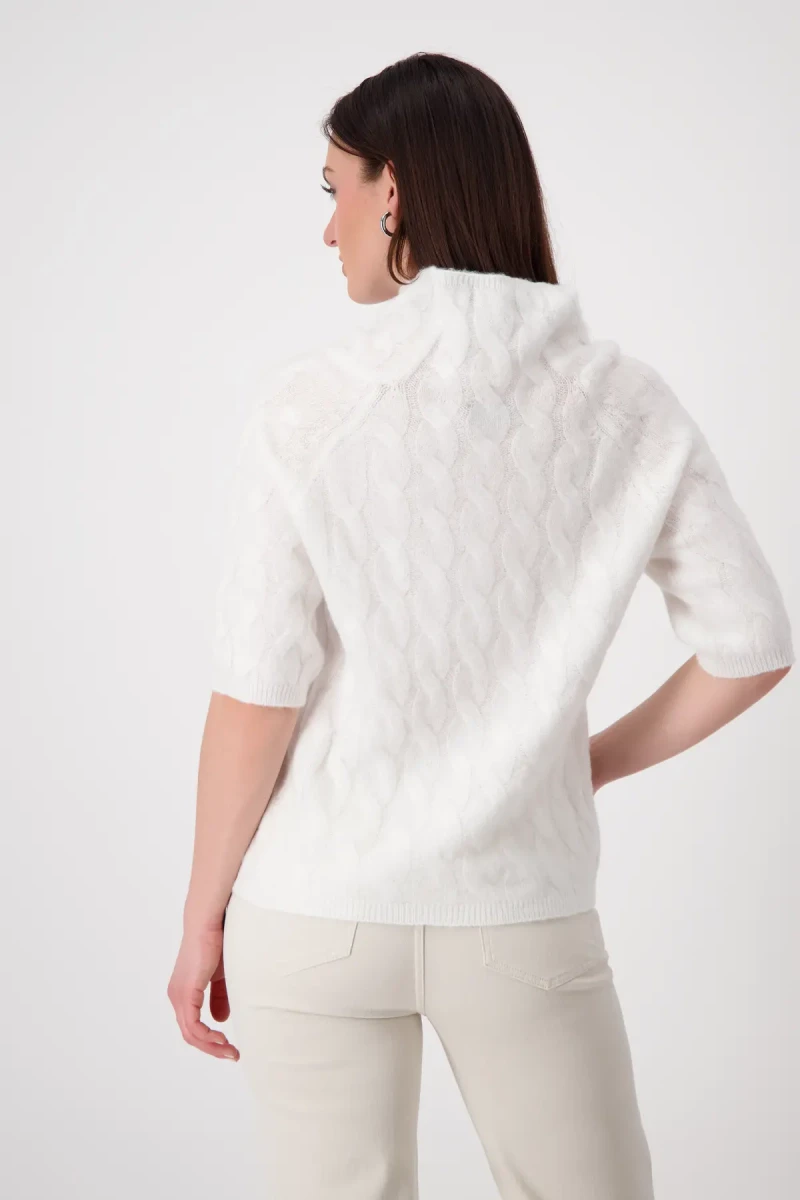 Monari Flauschiger Pullover mit Zopfmuster Schlussverkauf