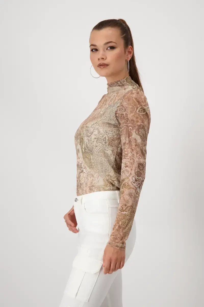 Monari Mesh Shirt mit Paisleymuster Fabrikpreis