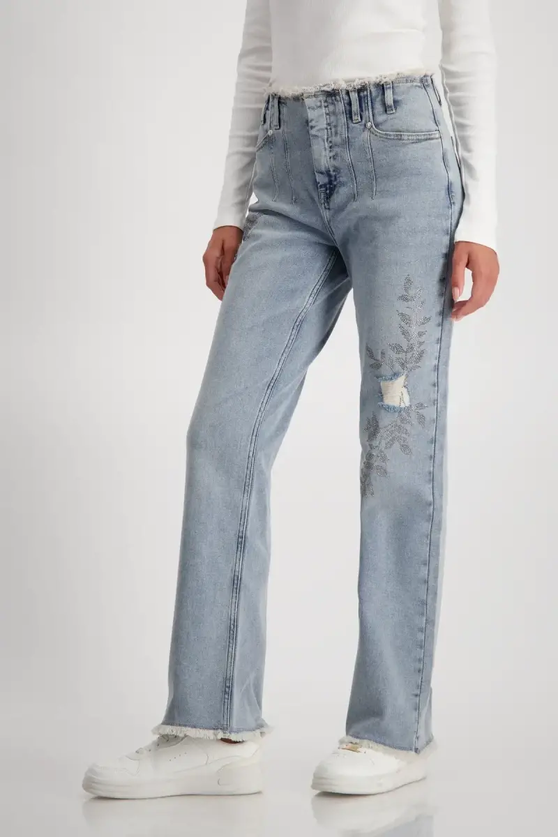 Monari Wide Leg Jeans mit Schmuck Rabatt