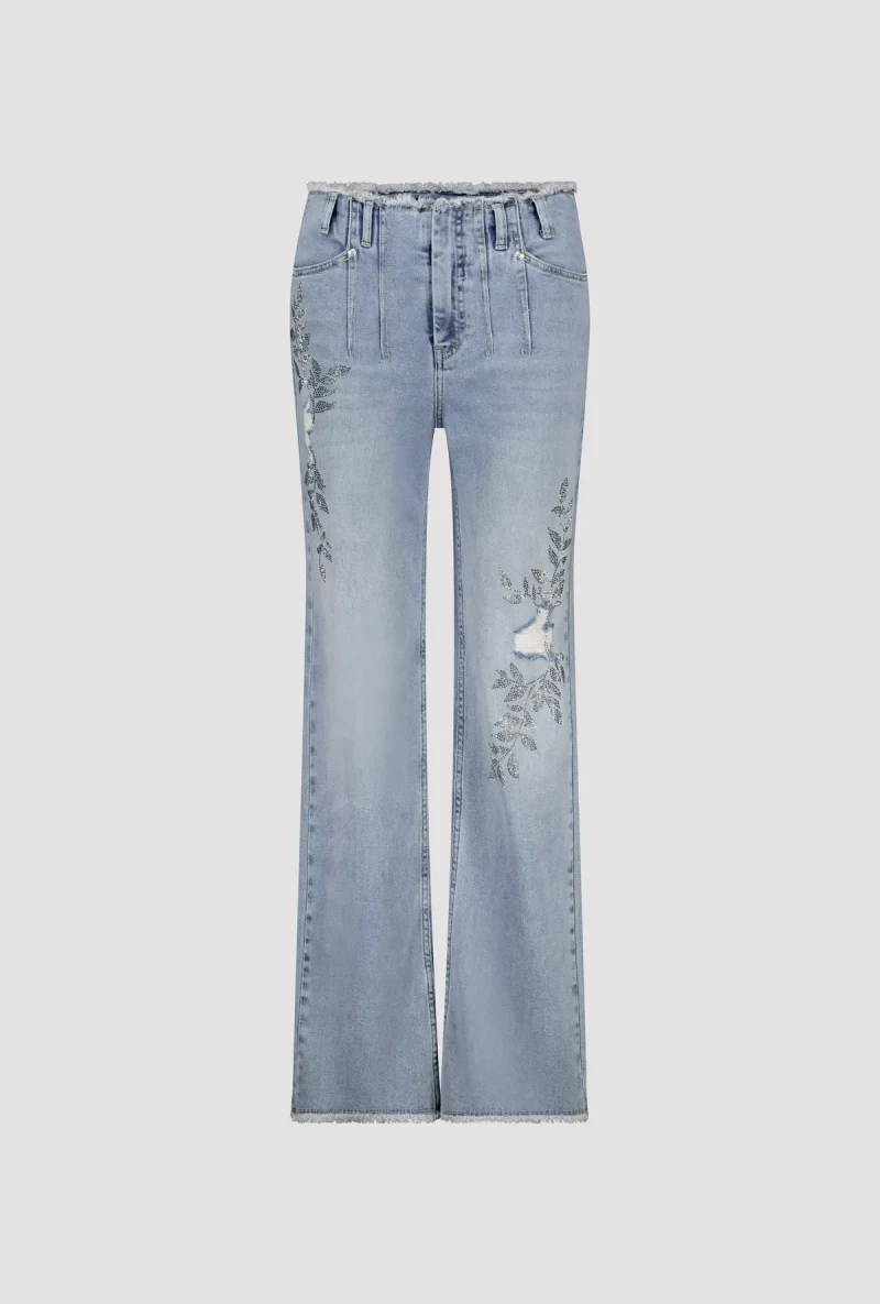 Monari Wide Leg Jeans mit Schmuck Rabatt