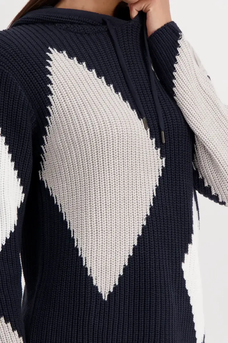 Monari Kapuzenpullover mit Rauten Saisonale Angebote