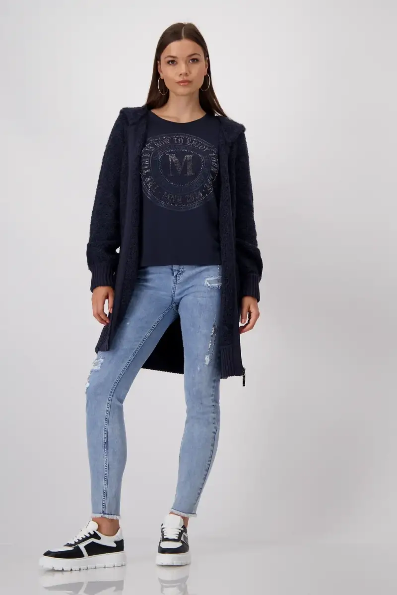 Monari Shirt mit Emblem Print Bis zu 65% Rabatt