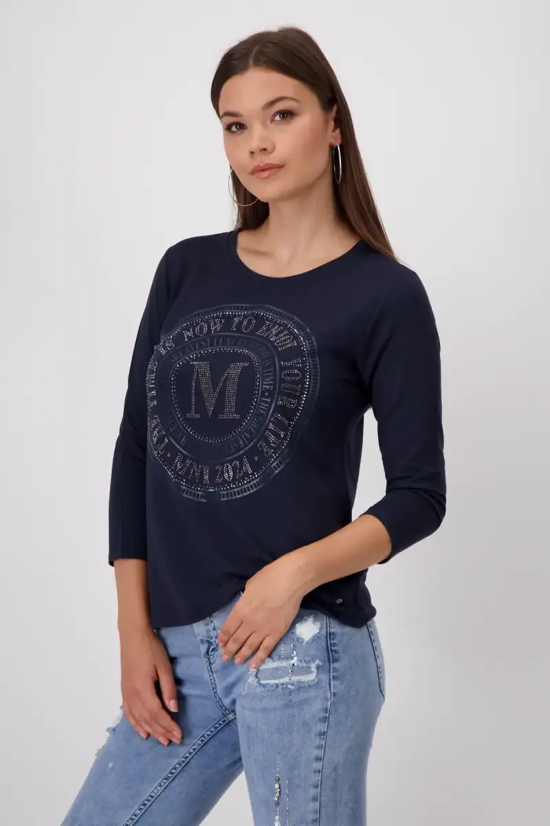 Monari Shirt mit Emblem Print Bis zu 65% Rabatt