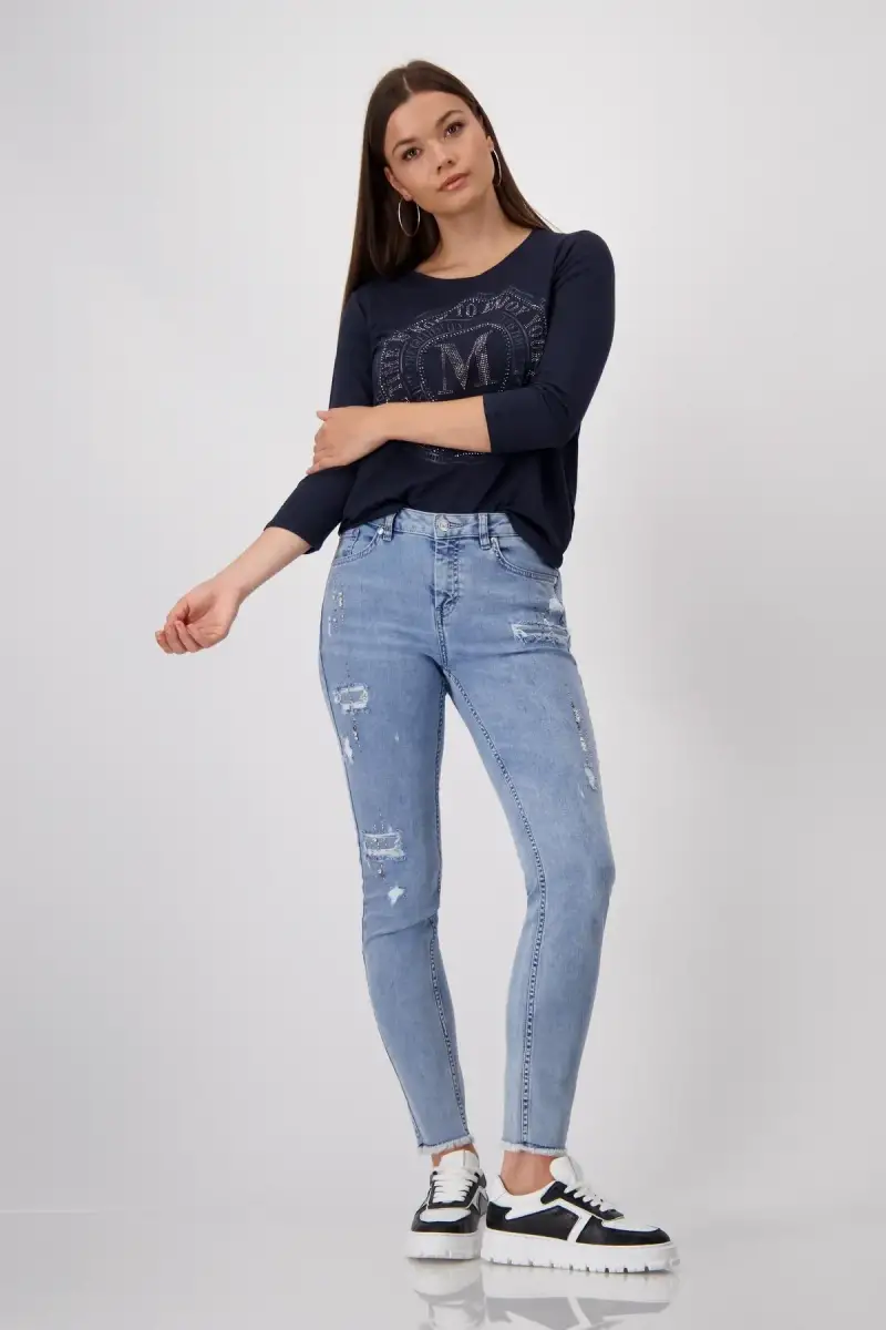 Monari Shirt mit Emblem Print Bis zu 65% Rabatt