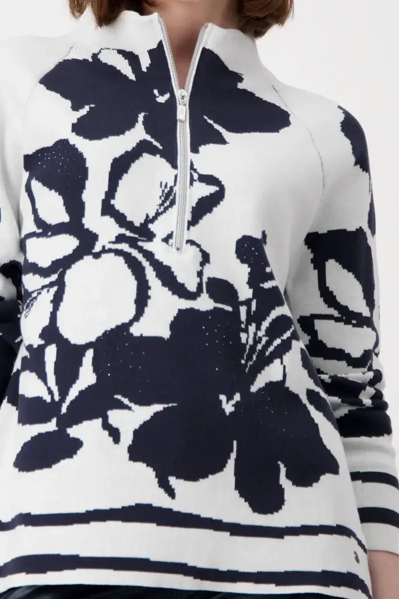 Monari Pullover mit Blumenmuster Sonderangebot der Fabrik