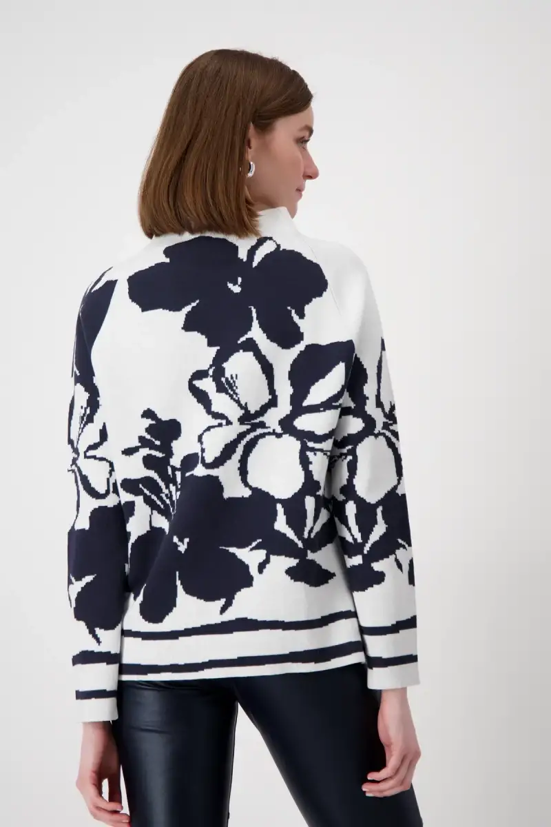 Monari Pullover mit Blumenmuster Sonderangebot der Fabrik