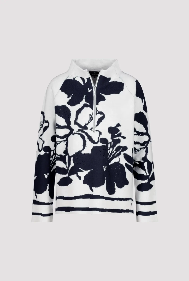 Monari Pullover mit Blumenmuster Sonderangebot der Fabrik