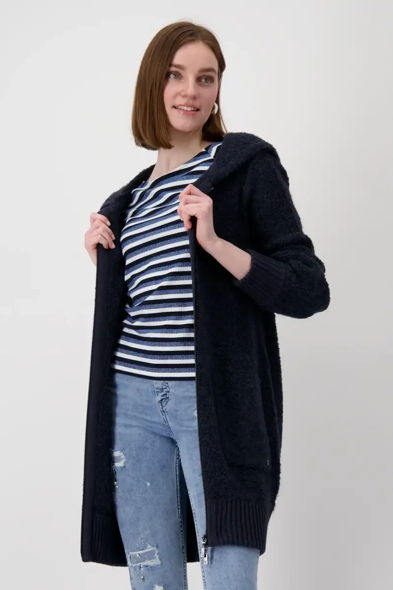Monari Boucle Jacke mit Kapuze 50% Rabatt mit kostenlosem Versand