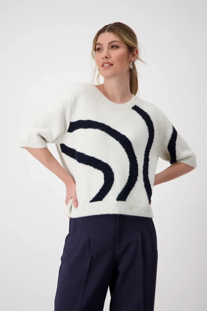 Monari Strickpullover mit Intarsienmuster Begrenzt auf 3 Tage