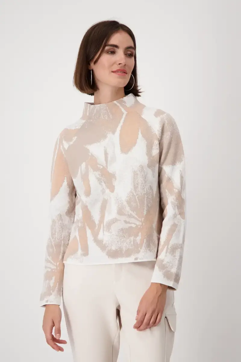 Monari Strickpullover mit Blumenmuster Cyber Monday