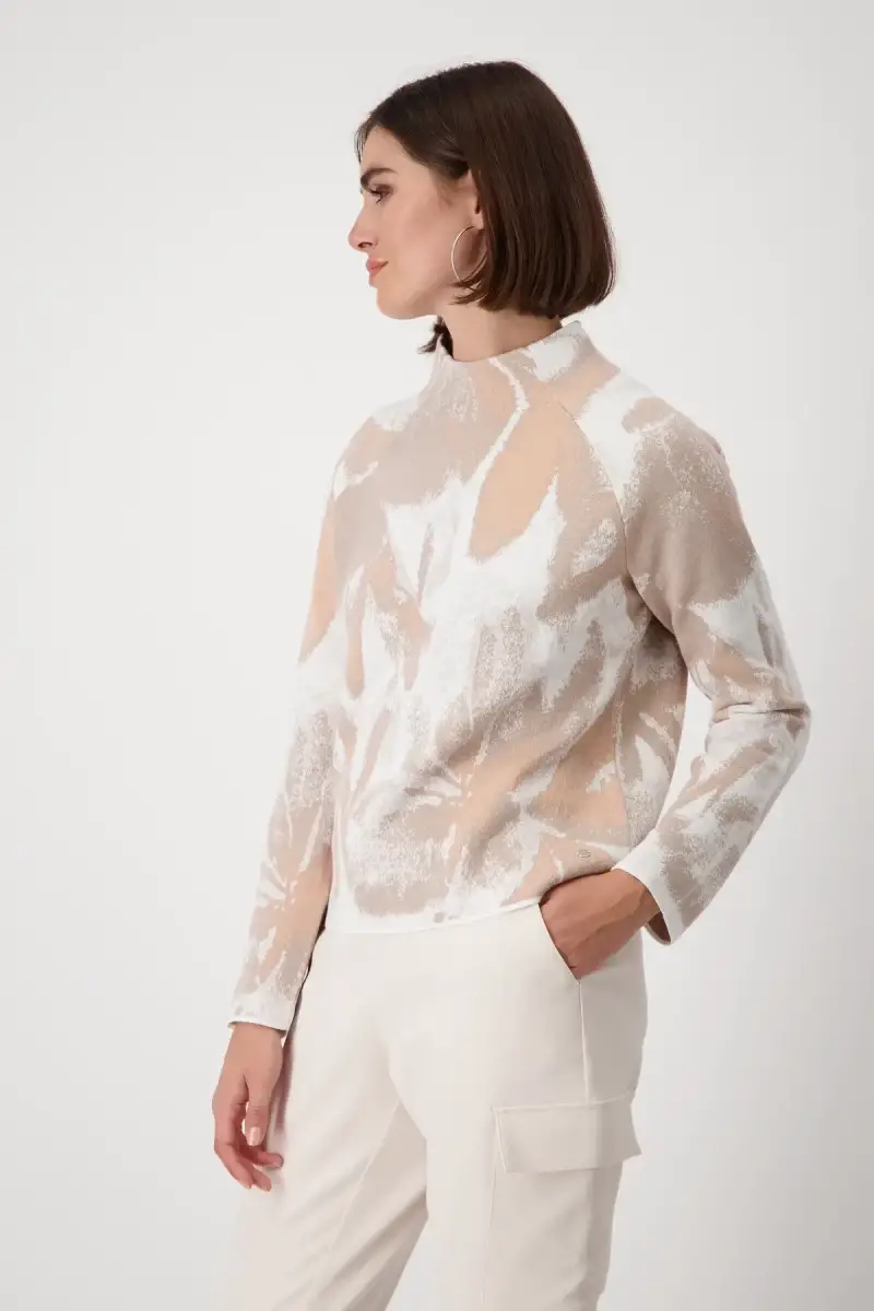Monari Strickpullover mit Blumenmuster Cyber Monday