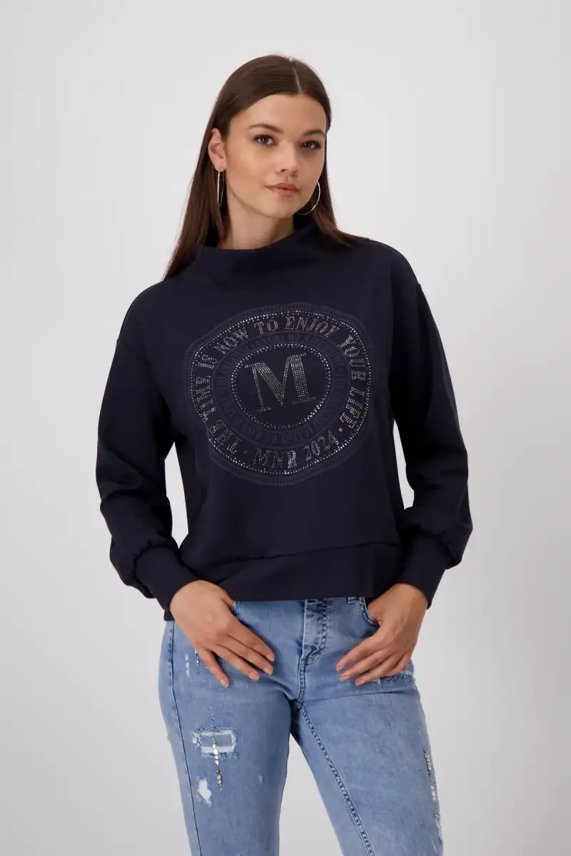Monari Sweatshirt mit Emblem Print Top Angebot