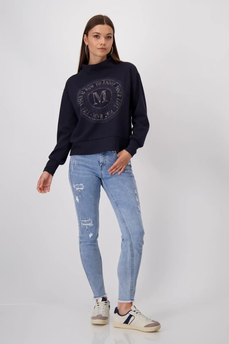Monari Sweatshirt mit Emblem Print Top Angebot