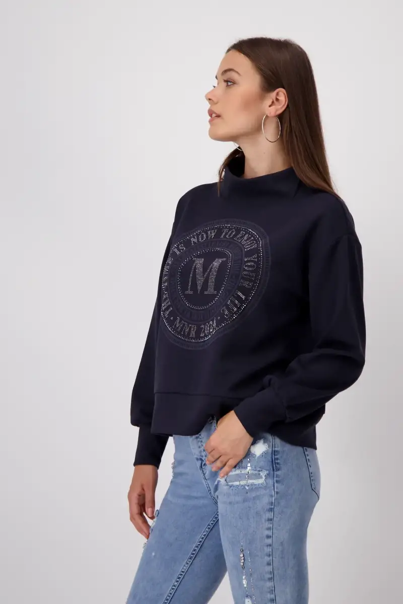 Monari Sweatshirt mit Emblem Print Top Angebot