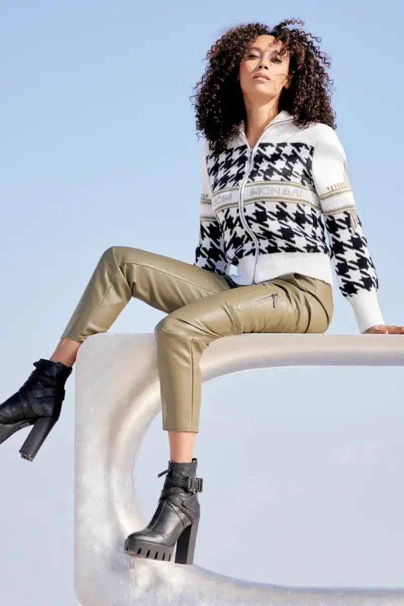 Monari Strickjacke mit Hahnentrittmuster Kauf eins, bekomm eins gratis