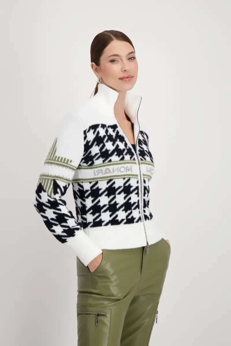 Monari Strickjacke mit Hahnentrittmuster Kauf eins, bekomm eins gratis