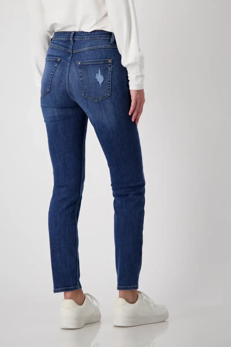 Monari Destroyed Jeans mit Strass Super Rabatt