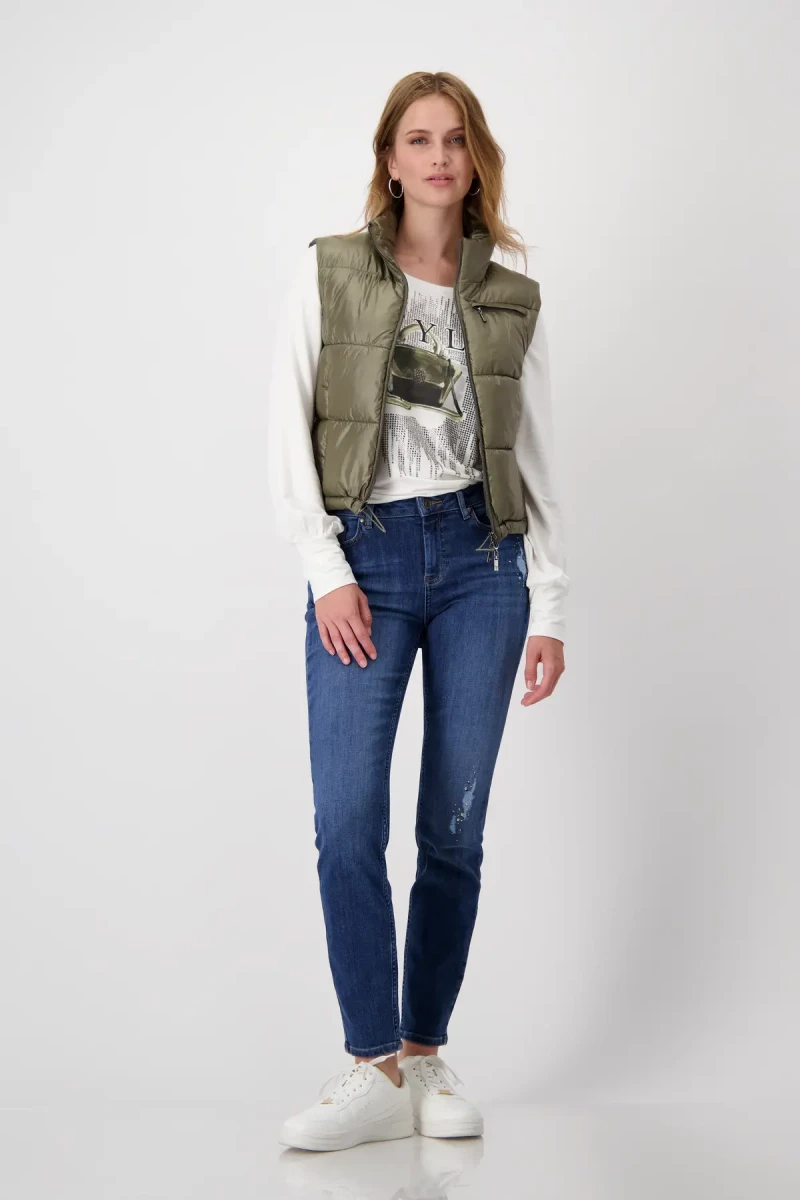 Monari Destroyed Jeans mit Strass Super Rabatt