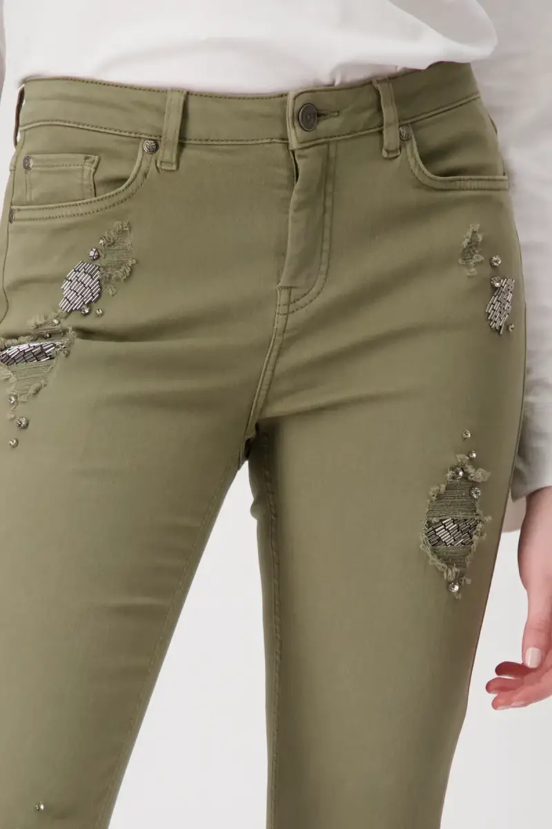 Monari Destroyed Jeans mit Schmuck Im Verkauf