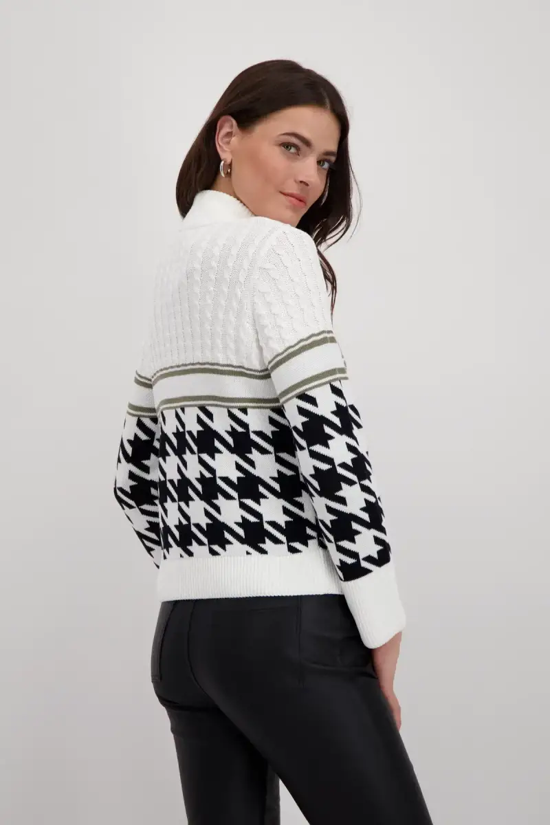 Monari Pullover mit Hahnentrittmuster 50% Rabatt für begrenzte Zeit