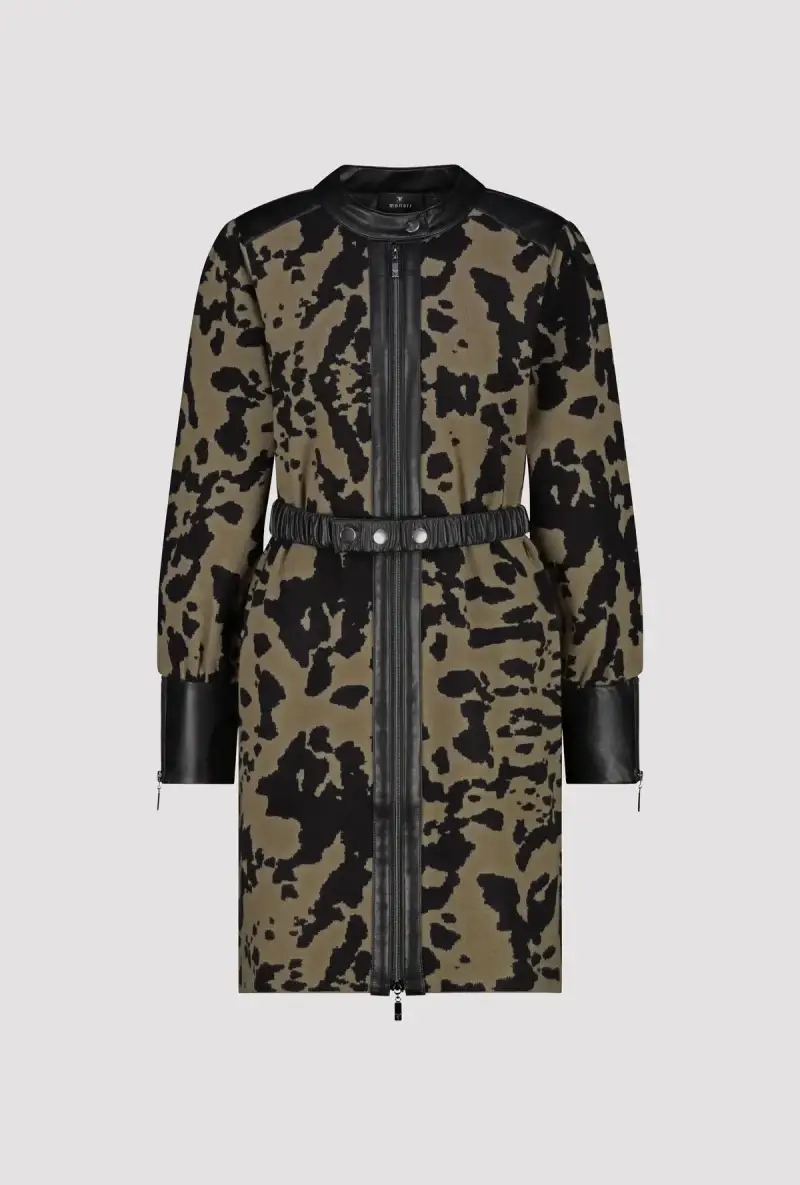 Monari Strickmantel mit Leo-Camouflage Muster Outlet