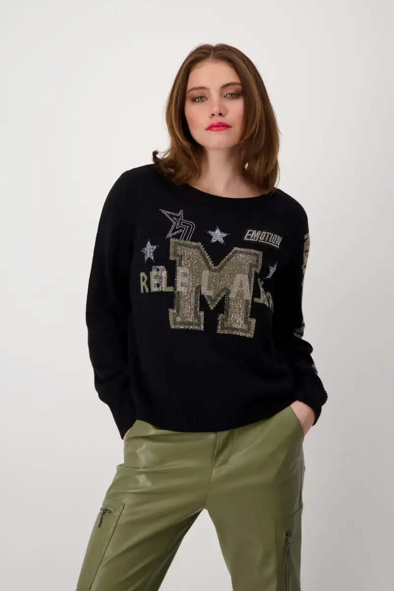 Monari Pullover mit Strass Auslauf