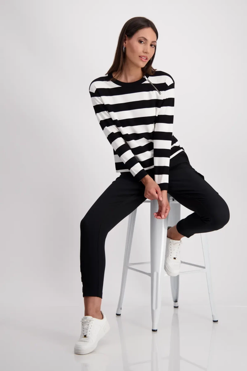 Monari Gestreiftes Sweatshirt Fabrik Onlineshop
