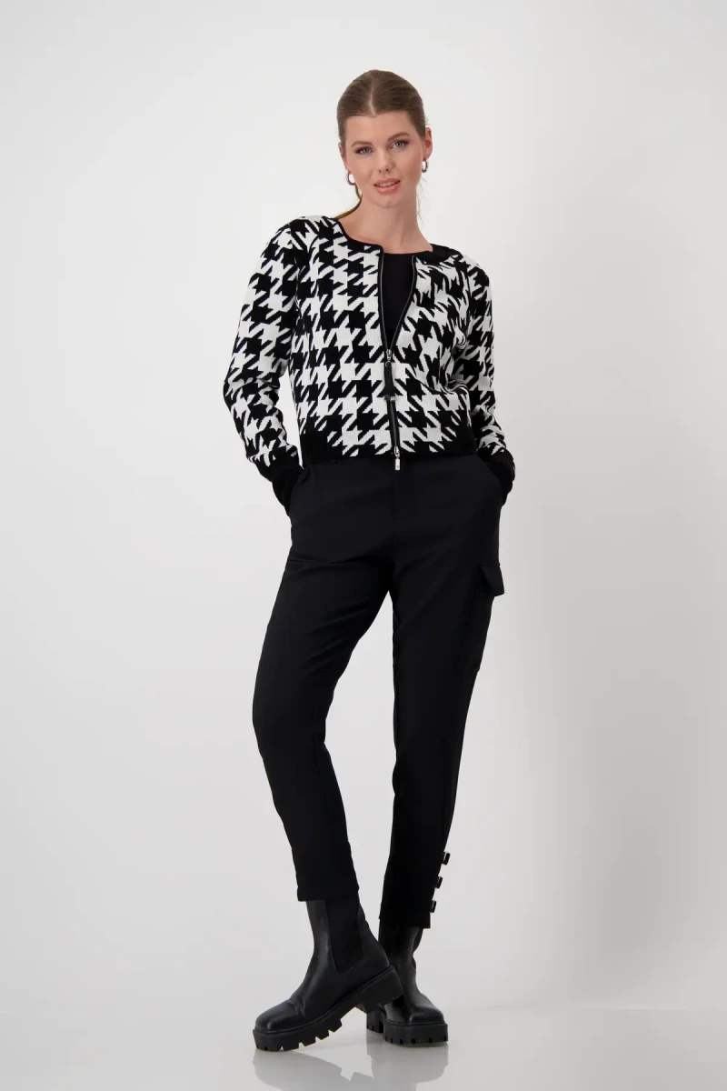 Monari Strickjacke mit Hahnentrittmuster Sonderangebot