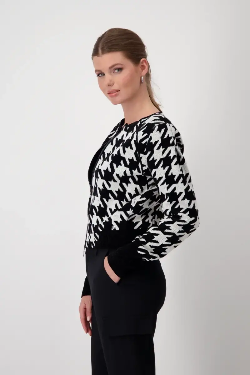 Monari Strickjacke mit Hahnentrittmuster Sonderangebot
