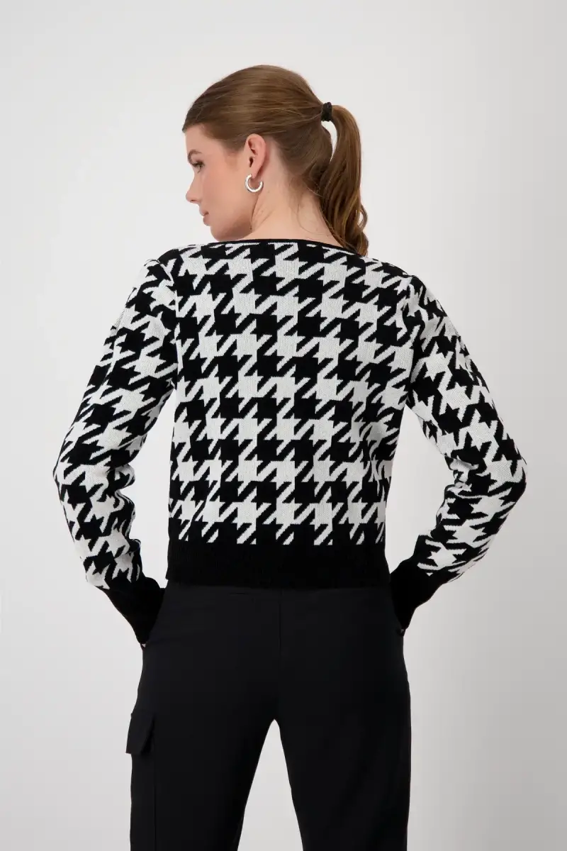 Monari Strickjacke mit Hahnentrittmuster Sonderangebot