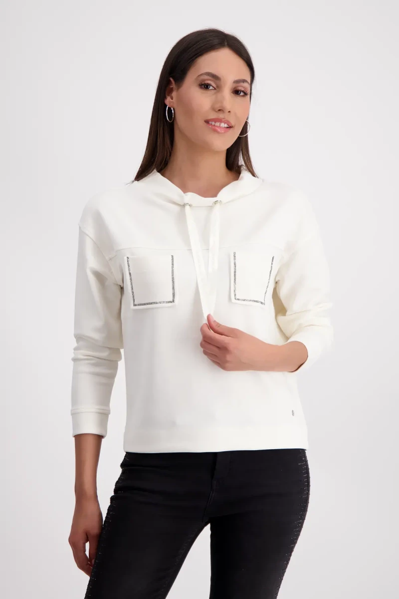 Monari Sweatshirt mit geschmückten Taschen Saisonschlussverkauf
