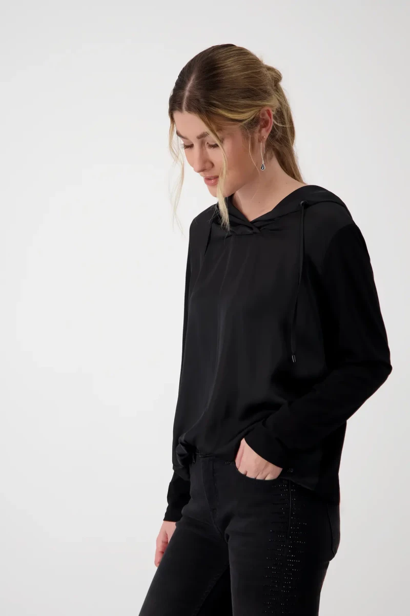 Monari Satin Blusenshirt mit Kapuze Vatertagsangebot