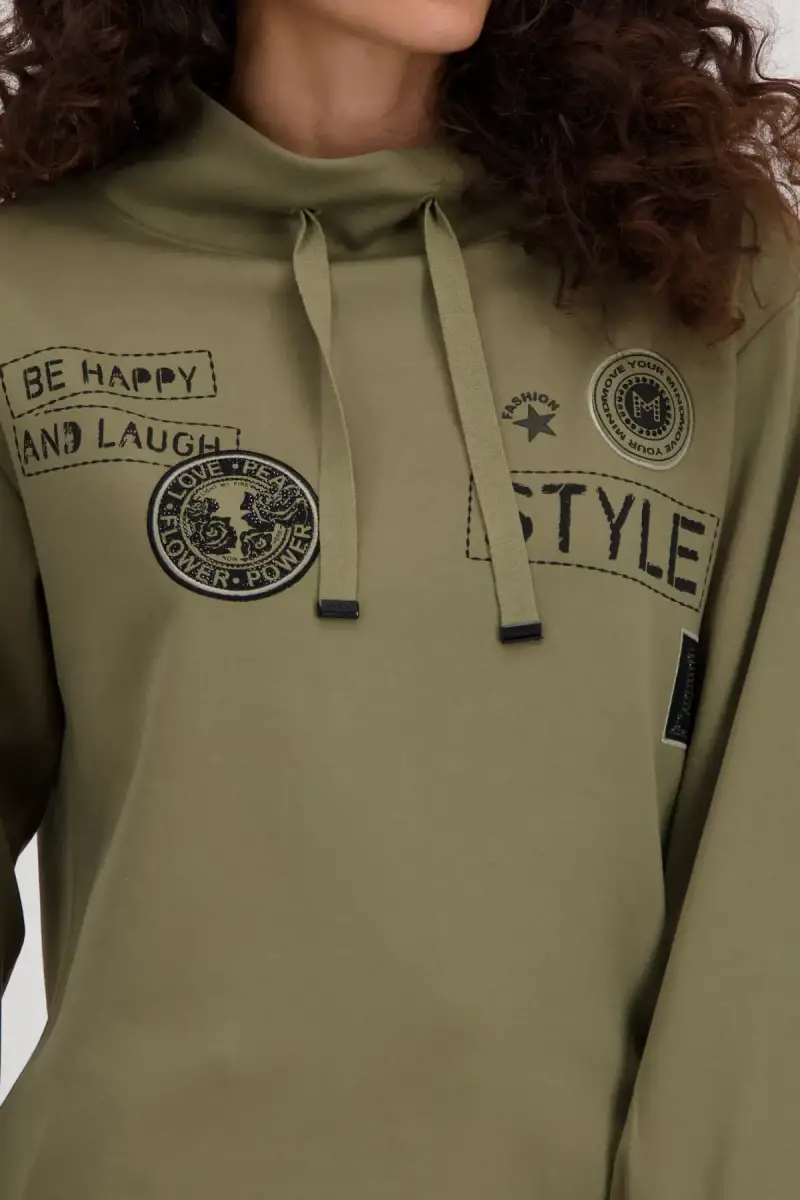 Monari Sweatshirt mit Patches und Strass Top Angebot
