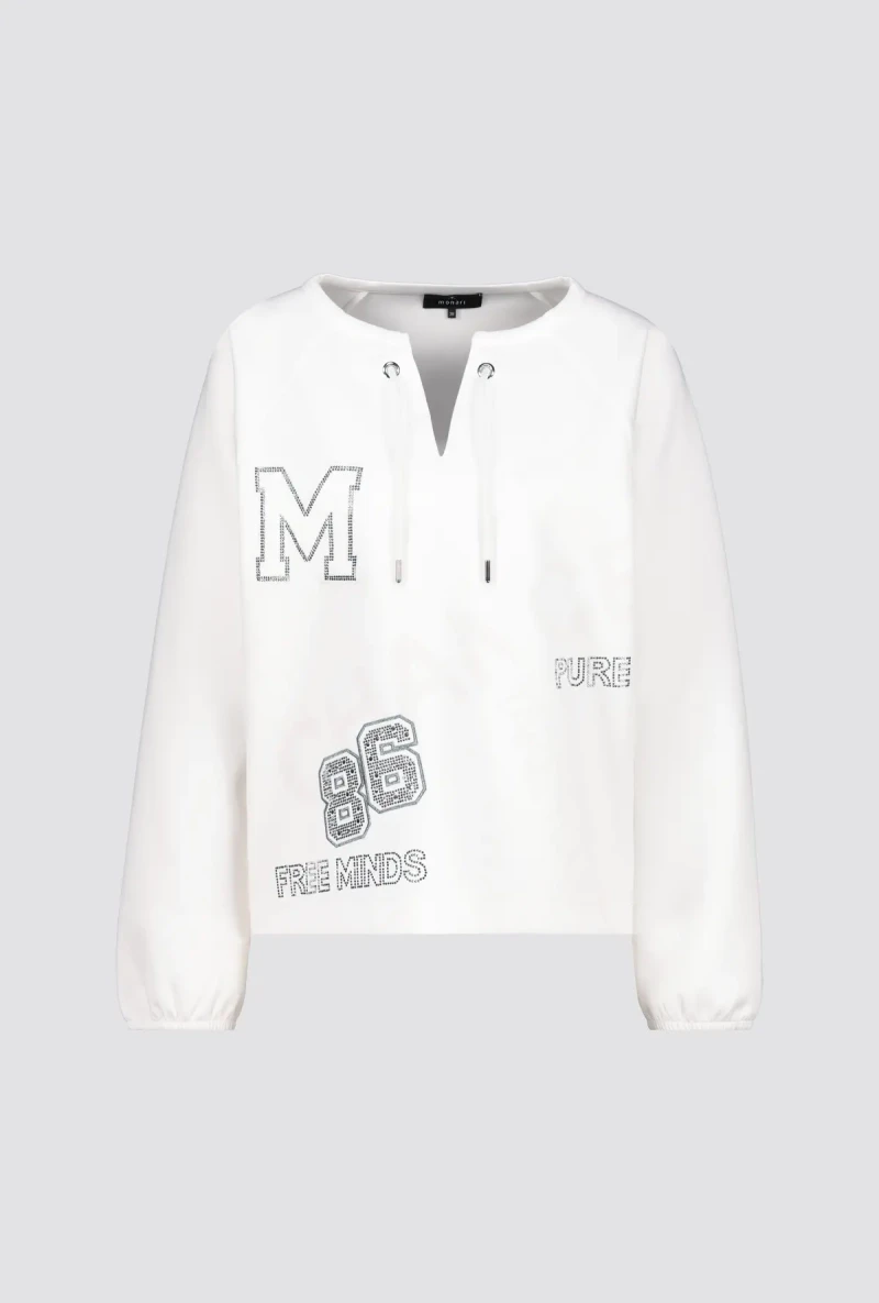 Monari Sweatshirt mit Schmuckschrift Blitzangebot