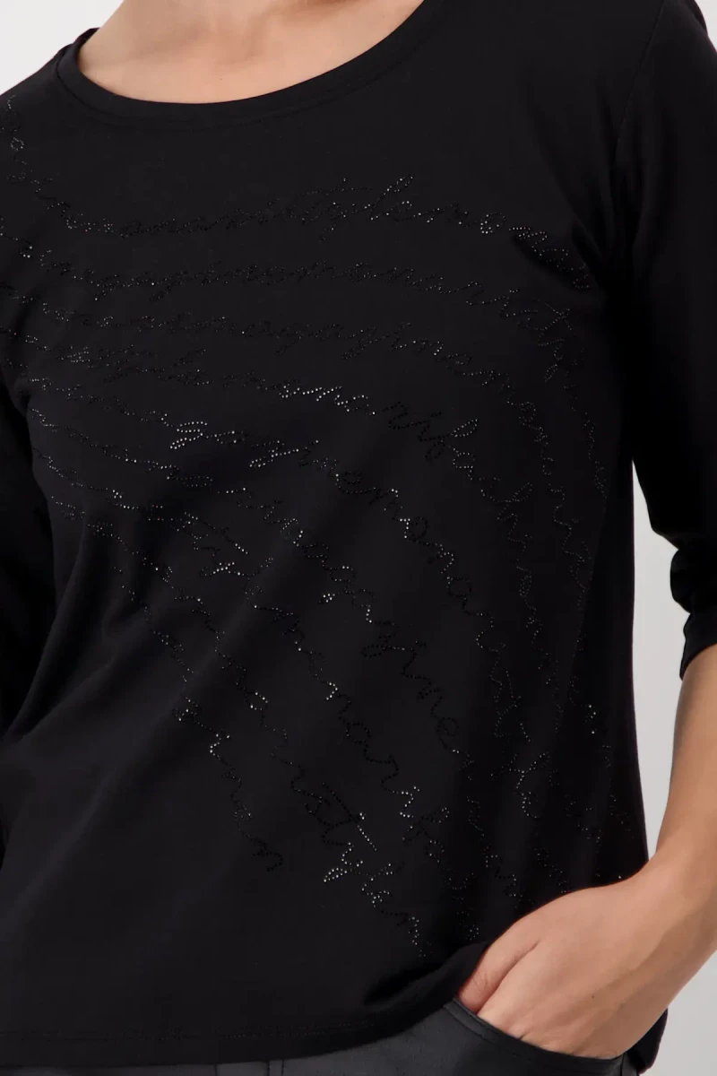 Monari Shirt mit Strass Schrift Neuheiten