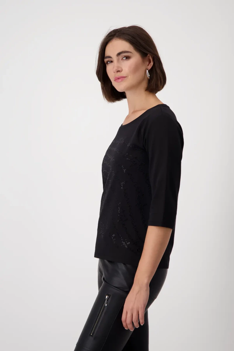 Monari Shirt mit Strass Schrift Neuheiten