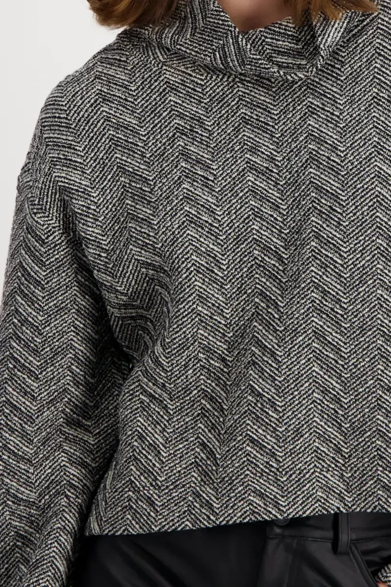 Monari Sweatshirt mit Fischgrat-Muster Riesige Ersparnisse