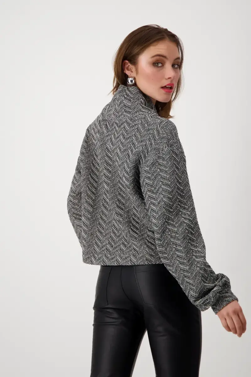 Monari Sweatshirt mit Fischgrat-Muster Riesige Ersparnisse