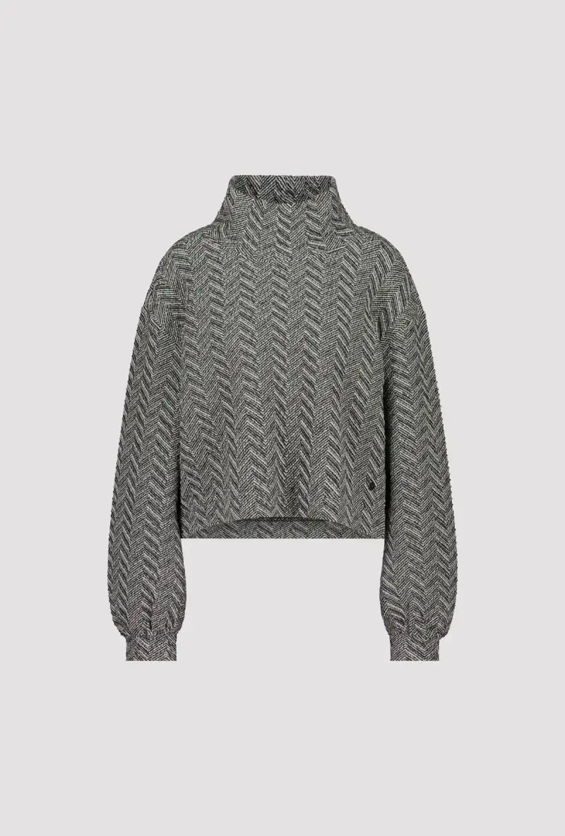 Monari Sweatshirt mit Fischgrat-Muster Riesige Ersparnisse