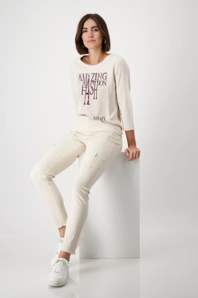 Monari Bio Baumwoll T Shirt Bis zu 60% Rabatt